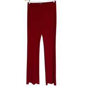 Norma Kamali NWT Timeless Women’s S Burgundy Wine Stretch Pull On Wide Leg Pants